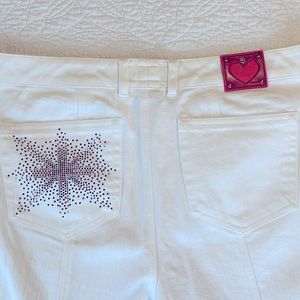 NWOT Escada Embellished White Jeans